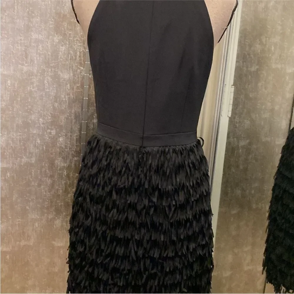 Aidan Mattox Elegant Black Fringe Dress, US6 - Picture 9 of 11